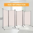 thumbnail image 4 of YASRKML Portable Folding Privacy Screen for Office Steel Frame & Polyester Fabric Beige, 6 Count, 4 of 6