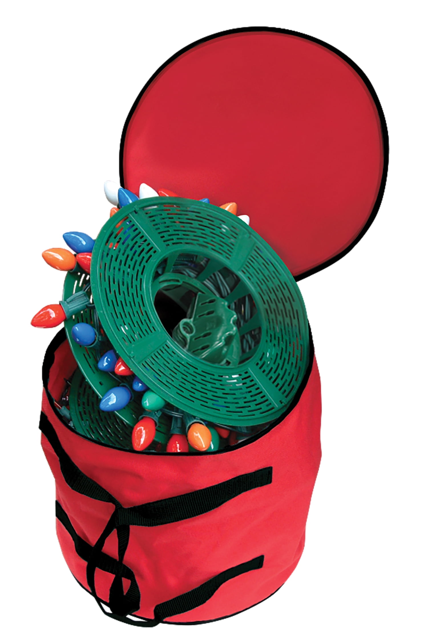 Holiday Time Green Christmas Light Storage Reels with Red Storage Bag, 4Count
