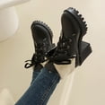 thumbnail image 4 of POROPL Womens Boots Ankle High Heel Warm Lace Up Rhinestone Shoes,Boots for Saving Size 4.5, 4 of 8