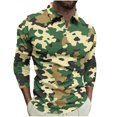 thumbnail image 2 of Blusa y camisa de manga larga con cuello vuelto para hombre, jersey de solapa con cremallera y manga larga, blusa informal estampada para San Valentín, poliéster para hombre, 2 of 5