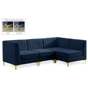 Meridian Furniture Alina Navy Velvet Modular Sectional