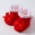 thumbnail image 2 of CAICJ98 Fleece Baby Booties Warm Cozy Baby Slippers, Easy to Put on, Christmas Baby Gifts, Soft Newborn Booties Non-Slip Adjustable Baby Boy Girl Winter Shoes Red,4(Infant), 2 of 7