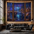thumbnail image 6 of Magical Night Viewed With Through Wooden Window Twenty, Mystical Fantasy for Space Lovers, Galaxy Room Decor, Christmas Gift, Tapestry Wall Hanging for Bedroom and Dorm, 6 of 7