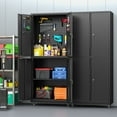 thumbnail image 3 of 71" H Metal Garage Storage Cabinet with Wheels and Pegboard, Steel Tool Cabinet with Adjustable Shelves and Doors, Garage Rolling Cabinet for Garage, Basement, Warehouse, 3 of 8