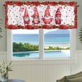 thumbnail image 3 of Valentine's Day Farmhouse Short Window Curtain Valances, Red Gnomes Roses Flowers Love Romance Rod Pocket Kitchen Valances for Living Room Bedroom Bathroom Cafe 60" x 18", 3 of 8