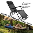 thumbnail image 5 of Portable Dual Purpose Black Folding Reclining Chair for Outdoor Relaxation, 5 of 13