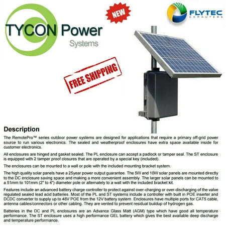 Tycon Systems RPPL1212-36-30 Remotepro 8W Continuous Remote Power System, 12V POE Voltage