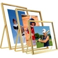 thumbnail image 1 of Gold Floating Frame ;x; Vertical Set For Picture x x x Tabletop Shelf Photo Frame Classy For Wedding Birthday Anniversary Home or Office Decor, 1 of 8
