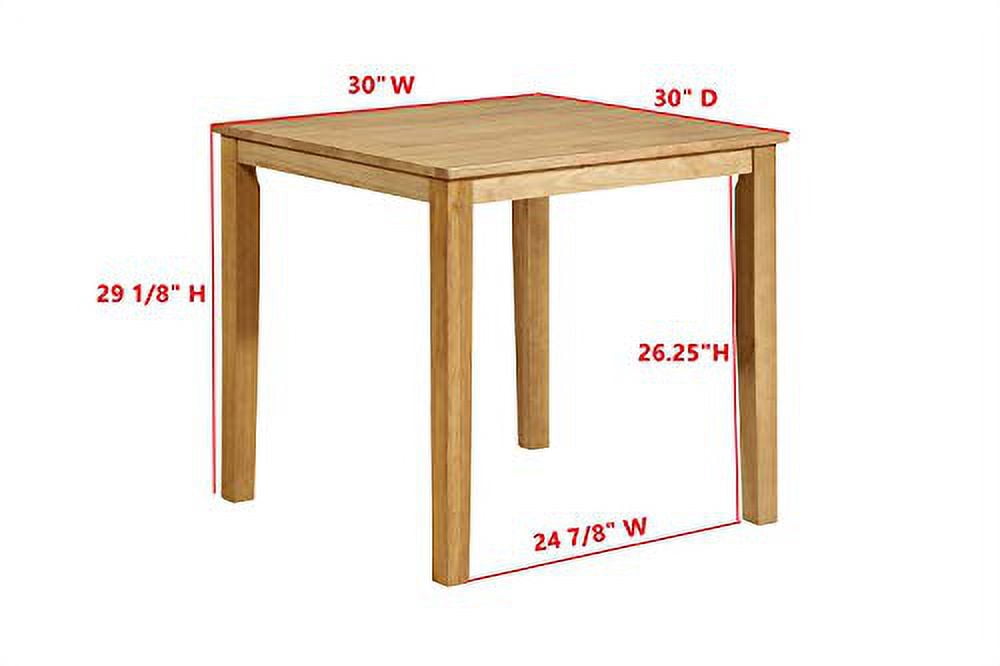 Kings Brand Furniture - Kurmer Square Solid Wood Dining Room Kitchen Table (Natural Oak)