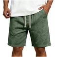 thumbnail image 3 of VBVC Men's and Men's Plus Drawstring Wide Leg Sweat Shorts with Pockets,Summer Breathable Athletic Shorts For Men,Green,S-5XL, 3 of 7