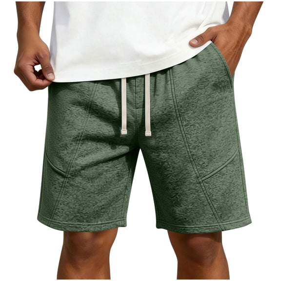 BVnarty Men's Baggy Wide Leg Y2K Sweat Shorts, Loose Fit Athletic Casual Gym Lounge Shorts with Pockets Drawstring Elastic Waist Green L