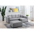 thumbnail image 5 of Ordell Light Gray Linen Fabric Sectional Sofa with Right Facing Chaise Ottoman and Pillows, 5 of 6