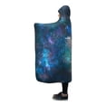 thumbnail image 2 of HATIART Hooded Throw Wrap Space Galaxy with Nebula Stardust Wearable Blanket 56x80 Inch Comfortable Softness, 2 of 3
