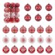 thumbnail image 3 of ZHAOCHENG Adornos tradicionales de bolas de Navidad rojas y blancas de 24 quilates y 60 mm, adornos colgantes decorativos para decoración navideña, 3 of 5