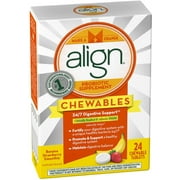 Align Probiotic Supplement Chewable Tablets, Banana Strawberry Smoothie 24 ea (Pack of 6)