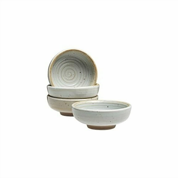 Vikko Modern Stoneware Dip Dishes, Set of 4 Mini Bowls, 3" Dish for Dips, Charcuterie Boards, Condiments, Microwave and Dishwasher Safe, Earthtones