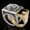 Silver, variant on Two Sets of Vintage Lion Rings: European American Unisex Alloy Rings with Artificial Gemstones/Semi-Precious Stone Inlay