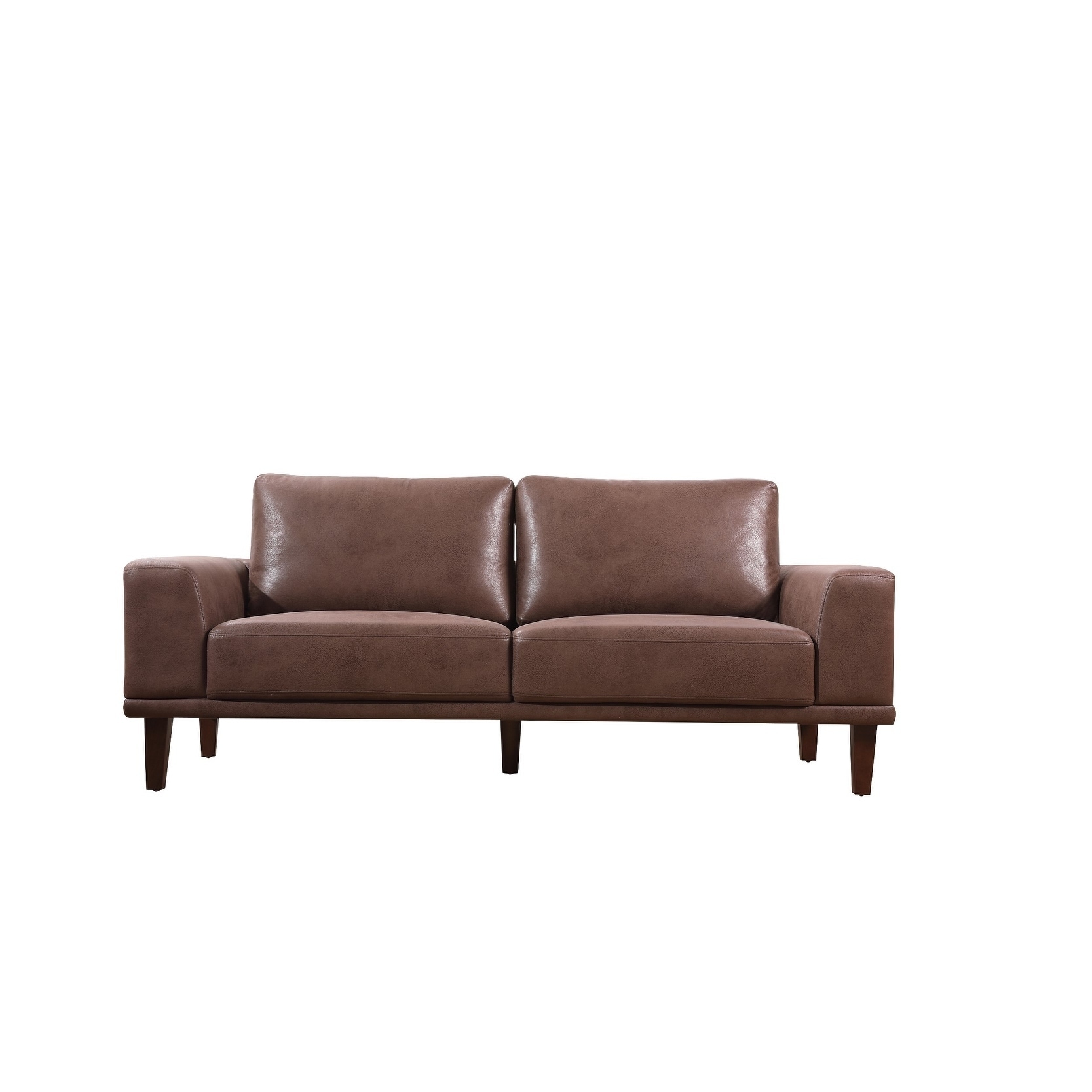 Ava Mid-Century Faux Leather Fabric Sofa Grey