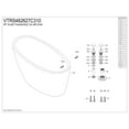 thumbnail image 6 of Kingston Brass VTRS482627C310 48-Inch Acrylic Oval Single Slipper Freestanding Tub with Drain in Glossy White/Matte Black, 6 of 8