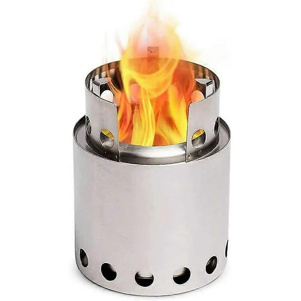 Bonfire Stove Two-stage Removable Double-layer Stainless Steel Camping Smokeless Firewood Stove Portable Winter Heating Stove