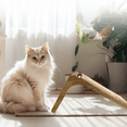 thumbnail image 3 of SnuggleSpruce L-Shaped Cat Scratcher with Jingle Ball | 26.5" Cardboard Scratching Post | Protects Furniture | Non-Slip Base | Easy Assembly | Medium, Brown, 3 of 6