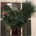 thumbnail image 3 of Xmas Rooster Chicken Wreath, Artificial Branches Green Leaves Garland for Front Door, 3 of 5