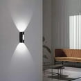 thumbnail image 2 of Aplique de pared para exteriores LED Lámpara de pared para exteriores de metal moderno a prueba de agua Luz para exteriores / interiores para patio Jardín Terraza Cerrar pared Patio Villa Corredor Bl JAMW Sencillez, 2 of 4