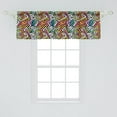 thumbnail image 2 of Ambesonne Geometric Valance Pack of 2, Grunge Game Retro, 54"X18", Multicolor, 2 of 2