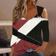 thumbnail image 1 of RXIRUCGD Blouse Décontractée à Rayures à Manches Courtes pour Femmes, Vin, Taille: 2TG, 1 of 5