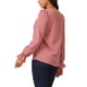 thumbnail image 3 of Blusa de encaje con escote en V y mangas de linterna para mujeres de INSPIRE CHIC, 3 of 5