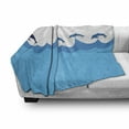 thumbnail image 3 of Sea Animals Soft Flannel Fleece Throw Blanket, Lead and 3 Dolphins Shadow on Waves Oceanlife Maritime Theme Image, Cozy Plush for Indoor and Outdoor Use, 60" x 80", Blue Turquoise, by Ambesonne, 3 of 6