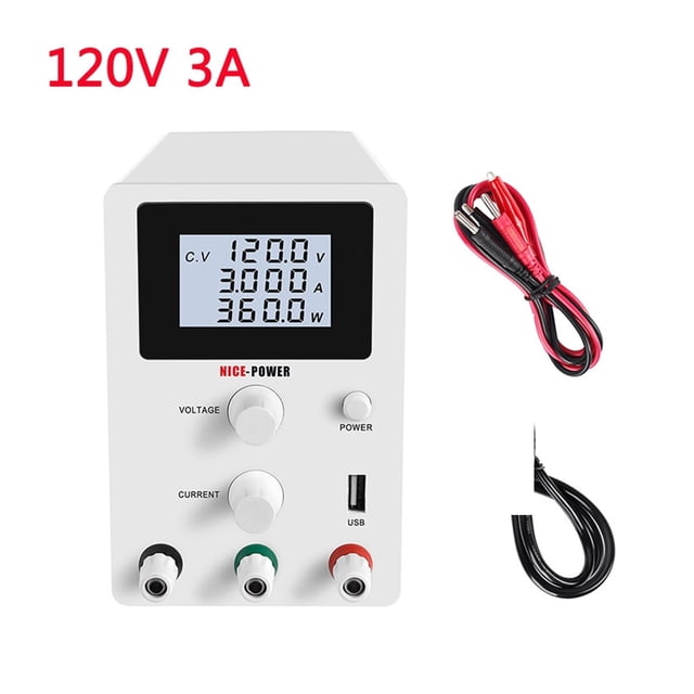 120V 3A LCD Display Adjustable Switching Regulator DC Power Supply Laptop Repair Rework - LAB Power Supply DC 30v 10a