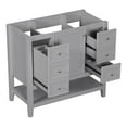 thumbnail image 4 of 36" Bathroom Vanity without Sink with a Storage Table Below, Modern Bathroom Cabinet Base with One Cabinet and Three Drawers, Solid Wood Bathroom Cabinet for Bathroom, Grey, 4 of 9