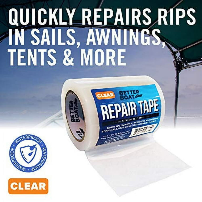 Repair Tape Fabric Repair Boat Covers Canvas Repair Tape Pop Up Camper RV Awning Repair Tape Tarp Canopy Tear & Vinyl Waterproof Bimini Tops Sail Air