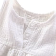 thumbnail image 6 of Toddler Girls Summer Outfits Cotton Linen Sleeveless Shirt with Buttons Tops Girls Outdoor Casual Shorts Set 2 Piece ﻿, 6 of 9