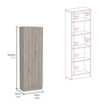 thumbnail image 3 of Dining Room Sideboards, Multistorage Pantry Cabinet, Five Shelves, Double Door Cabinet -Light Gray, Gray Wooden Sideboards,Particle Board Wooden Servers, 3 of 5