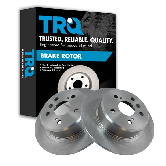 TRQ Rear Brake Rotors Set Solid Fits Select 1995-1999 Toyota Avalon