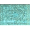 thumbnail image 1 of Ahgly Company Indoor Rectangle Medallion Light Blue Traditional Area Rugs, 7' x 10', 1 of 4