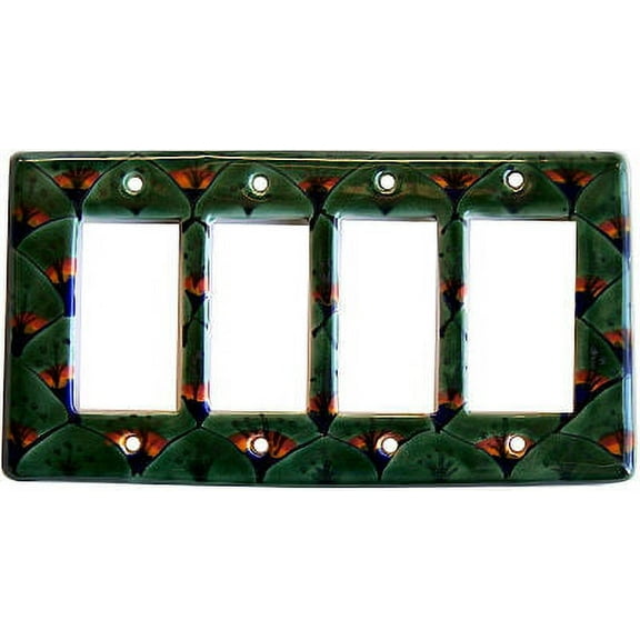 Peacock Talavera Quadruple Decora Switch Plate
