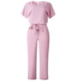 thumbnail image 5 of Drovellove Women's Sleeveless Jumpsuit with Belt - Straight Leg Romper for Summer Nights, Clubwear, or Beach Vacation, 5 of 9