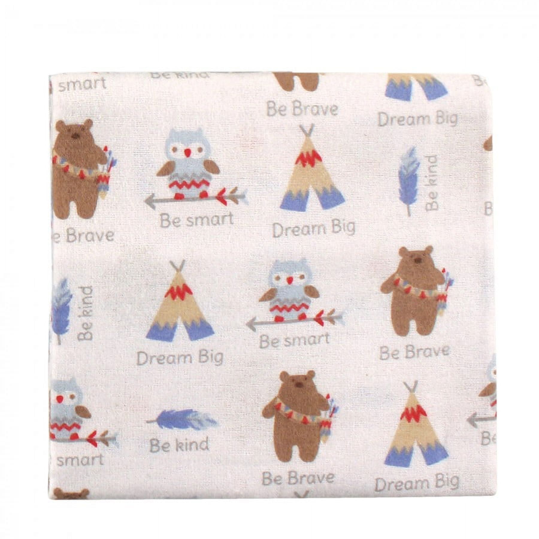 Luvable Friends Unisex Baby Cotton Poly Flannel Receiving Blankets, Tribe 7-Pack, One Size