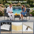 thumbnail image 3 of G-ocean 3 Pcs Outdoor Patio Conversation Wicker Furniture Set with Cushions and Tempered Glass Table for Outdoor, Garden, Porch, Black, 3 of 6