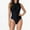 Black, variant on Purcolt Womens High Cut One Piece Swimsuit Sleeveless Zip Front Tummy Control Slimming Bathing Suit Swimwear