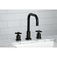 thumbnail image 2 of Kingston Brass FSC8935ZX Millennium Two-Handle 3-Hole Deck Mount Widespread Bathroom Faucet with Brass Pop-Up in Oil Rubbed Bronze, 2 of 7