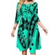 thumbnail image 1 of Vestido elegante y dulce con diseño tribal hawaiano vintage de orquídeas para mujer, estilo coreano kawaii, con cuello cuadrado, estilo hawaiano, samoano, polinesio, 1 of 6