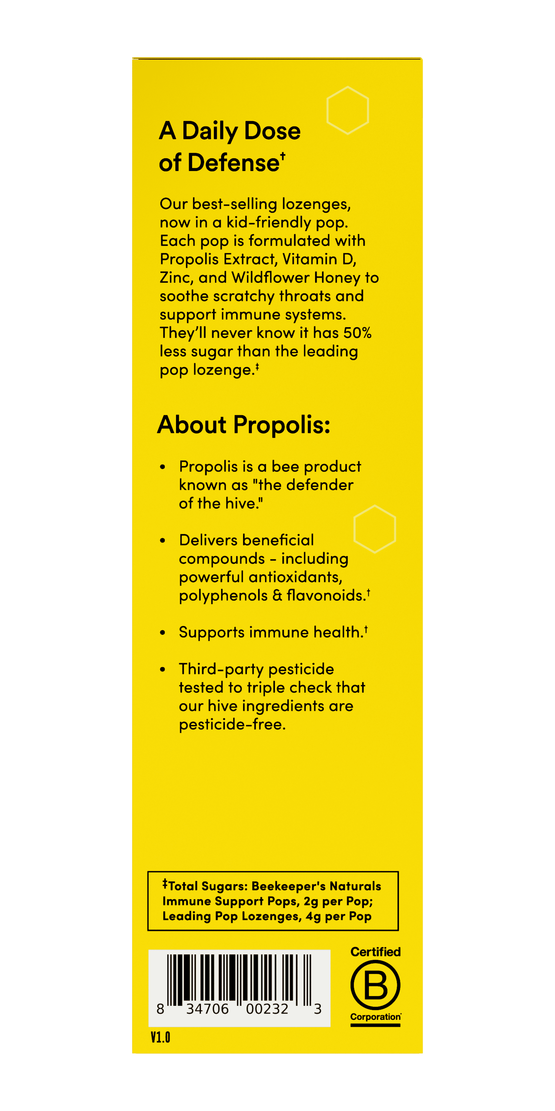 Beekeeper's Naturals Kids Throat Soothing Lollipops with Vitamin D & Honey - 10 Count