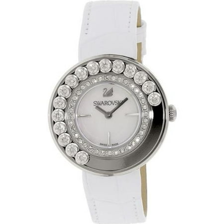 Swarovski White Leather - Swarovski Women's Lovely Crystals 1160308 White Leather Swiss Quartz Watch