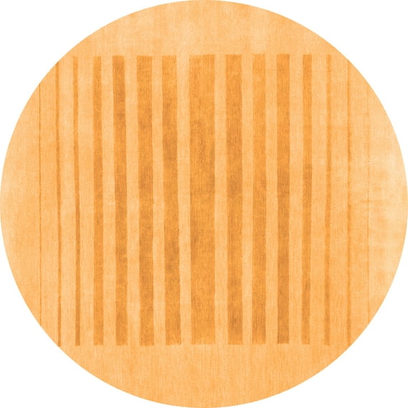 Ahgly Company Indoor Round Solid Orange Modern Area Rugs, 7' Round