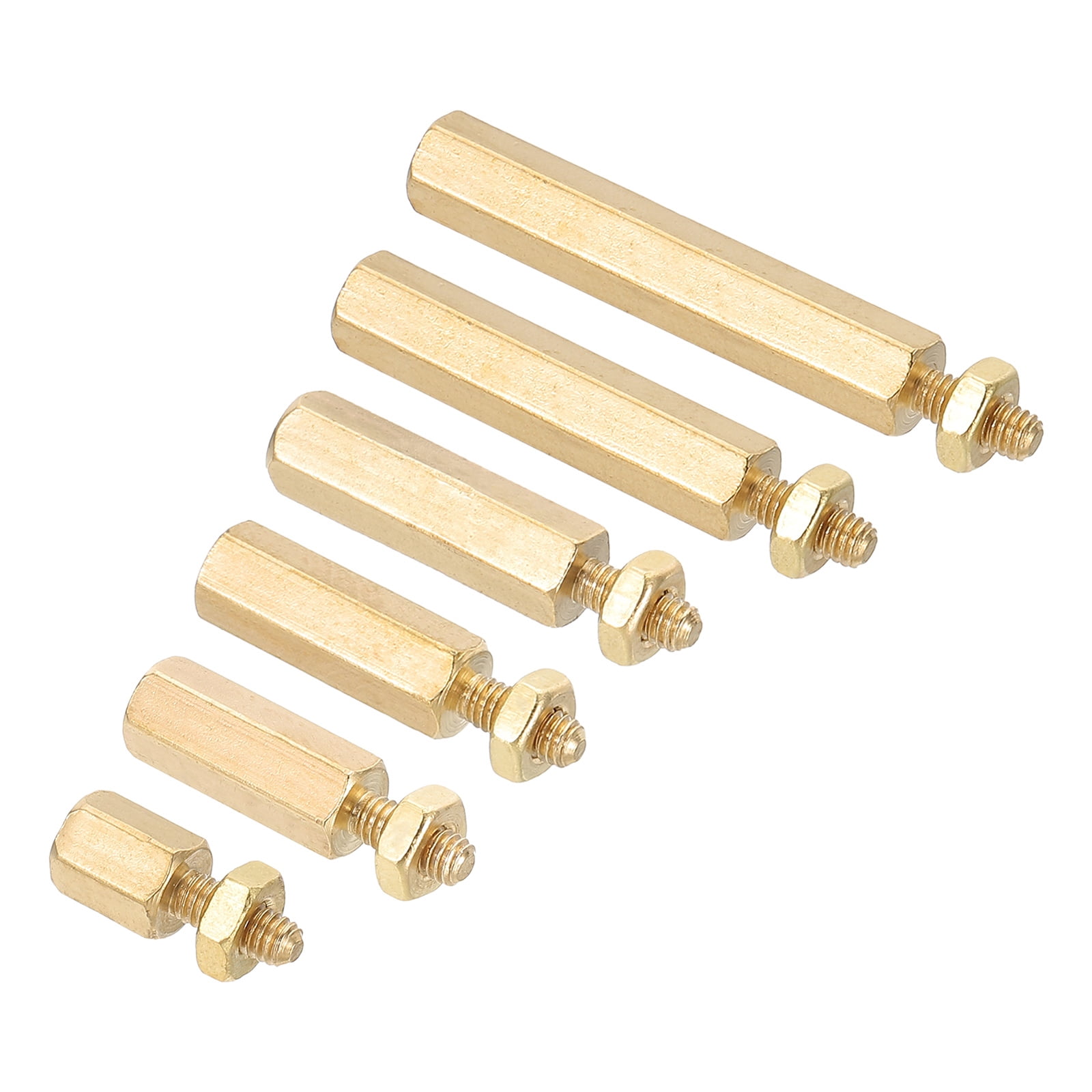 M2.5+6mm Standoff Screws, 240Pcs Male to Female Hex Brass PCB Standoff Spacer Screw Nut Assortment Kit for PCB Computer Circuit Board, Golden