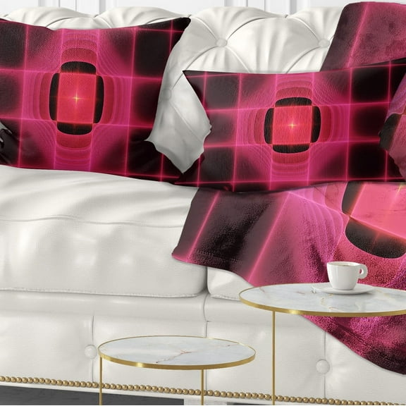 Designart Pink Thermal Infrared Visor - Abstract Throw Pillow - 12x20